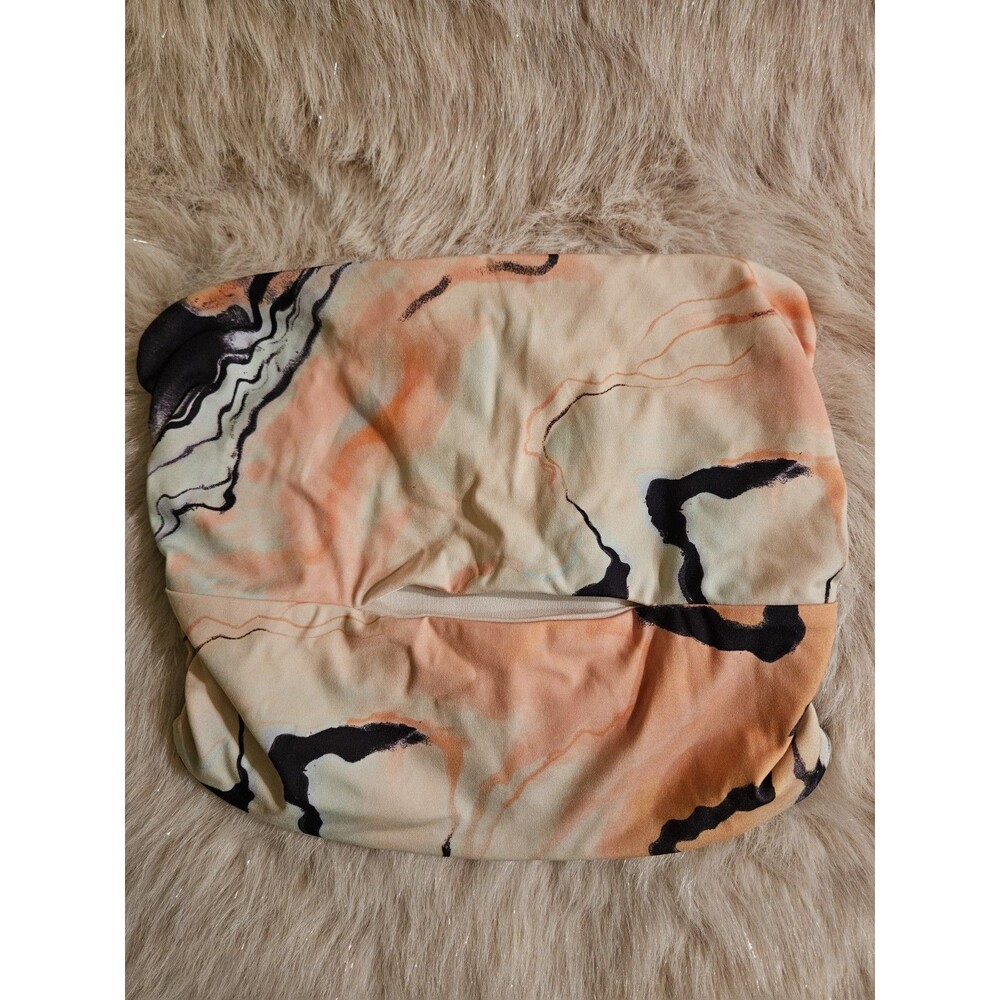 Forever 21 Womens Orange Black Marble Abstract Keyhole Cutout Tube Top Sz Small